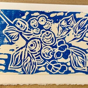 Blueberry block print
