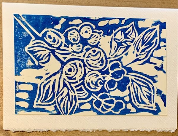 Blueberry block print